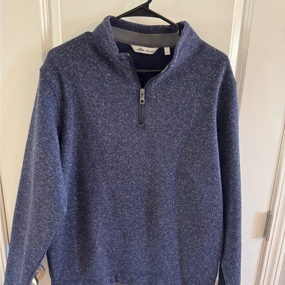Peter Millar Blue Zip Up Sweater - Bluish Purple Color